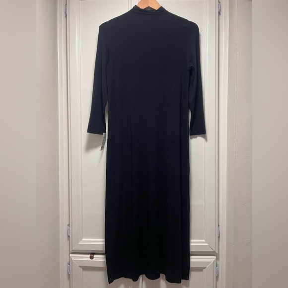NWT Vintage Ralph Lauren Black Label Mock Neck Midi Dress Minimalist Size Medium - Picture 5 of 7